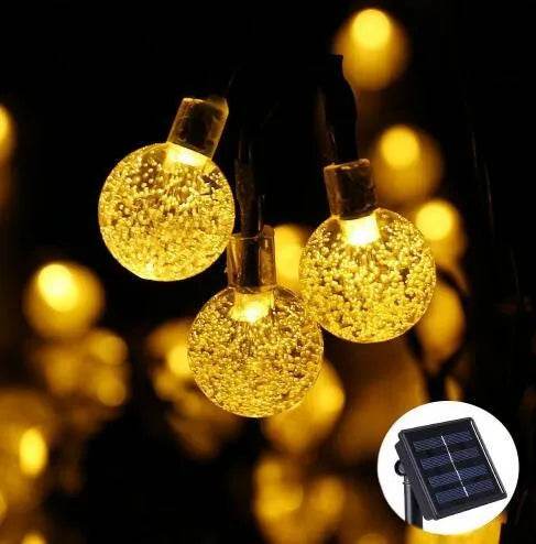 Crystal solar power of the led lamp string lights christmas lights solar garden outdoor decoration for christmas 
