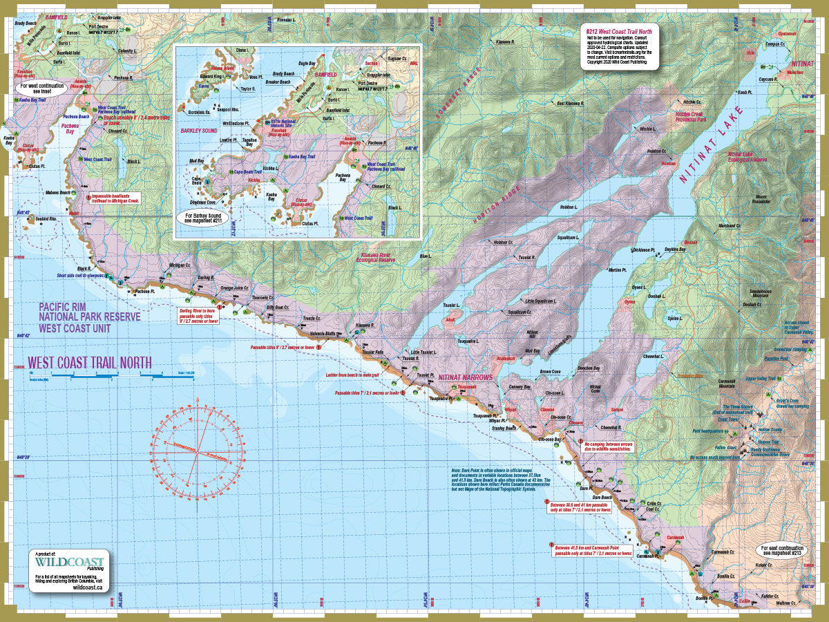 212 West Coast Trail North Trail and Marine Map 