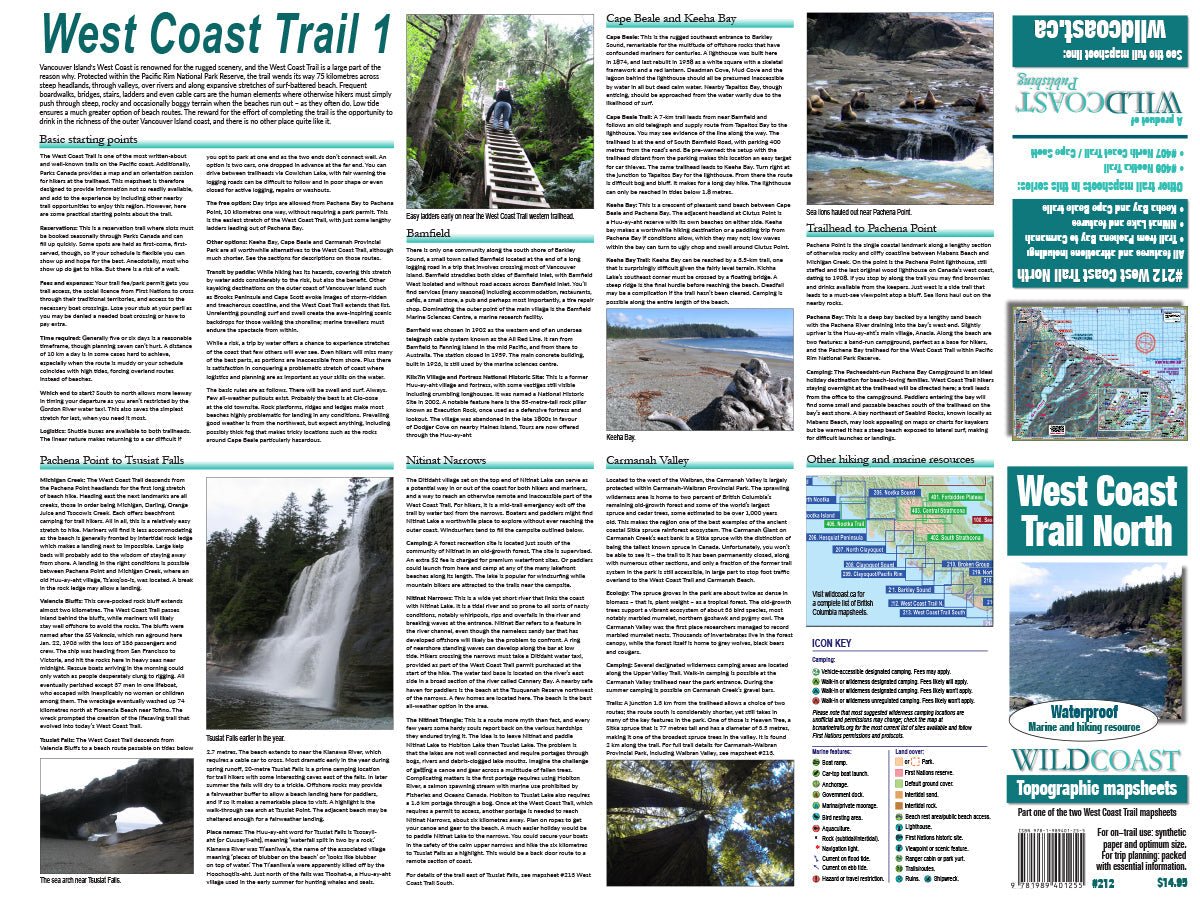 212 West Coast Trail North Trail and Marine Map 