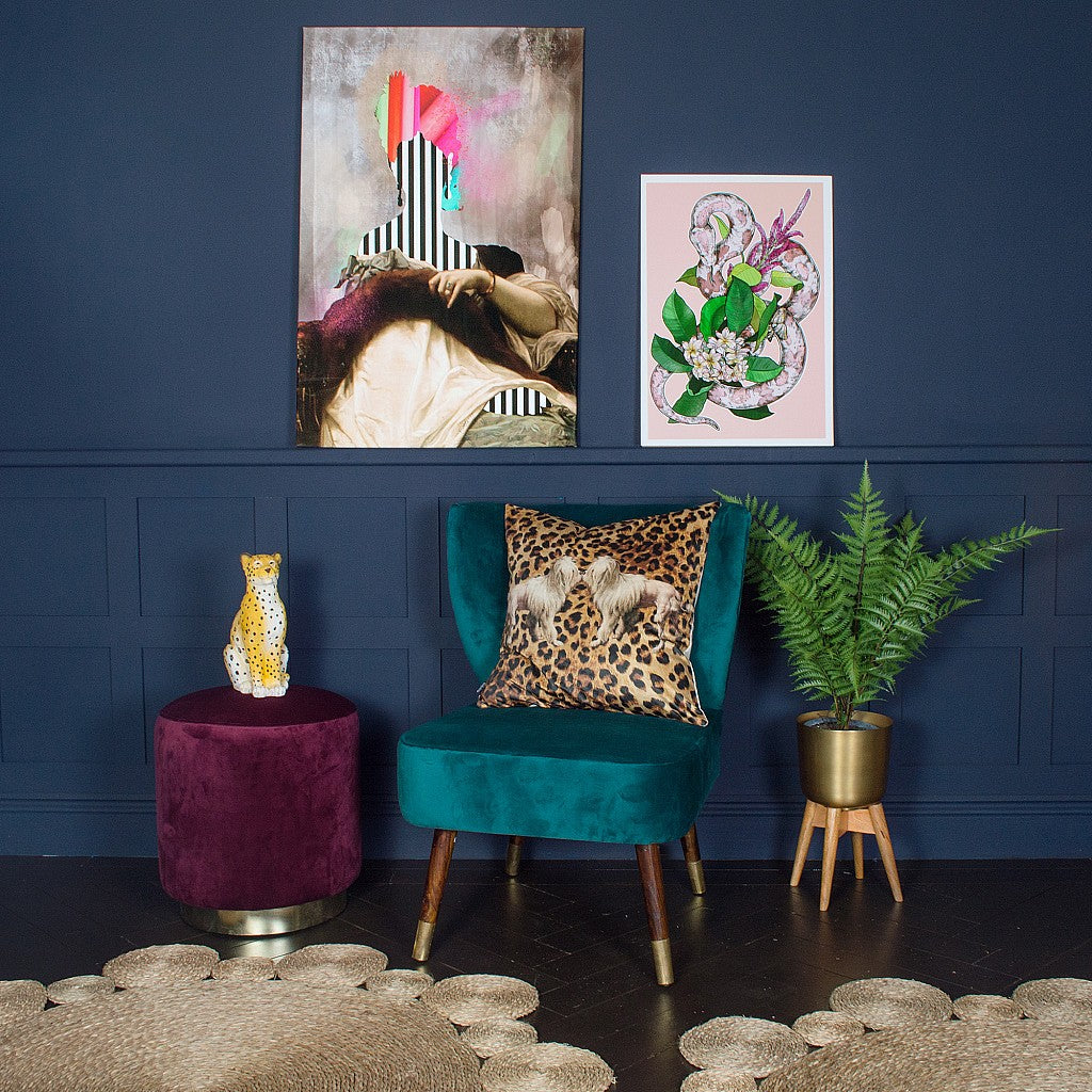 Atzi - Mid-Century Turned Wood Leg Planter Brass (Multiple Sizes) 