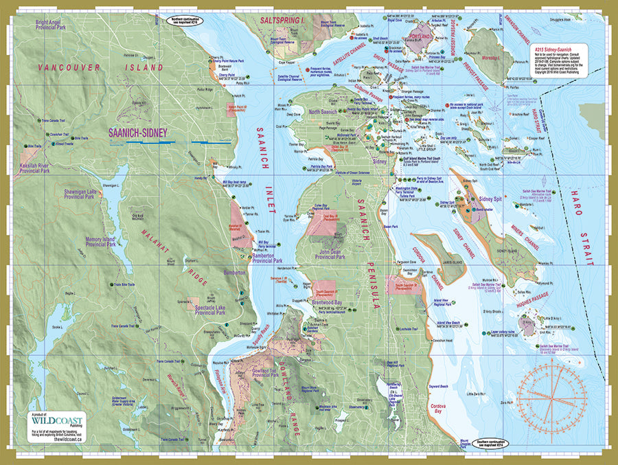 216 Saanich-Sidney Kayaking and Boating Map 