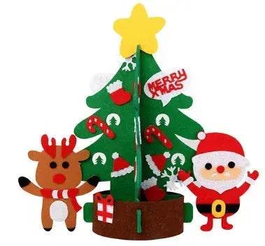 DIY Felt Christmas Tree New Year Toddler Kids Handmade Gift Toys Door Wall Hanging Ornaments Holiday Party Home Decor Set 