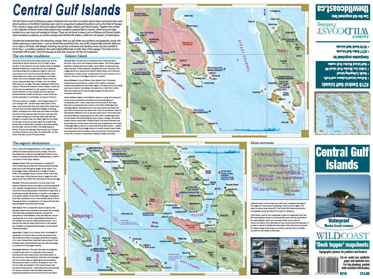 218 Central Gulf Islands Kayaking and Boating Map 