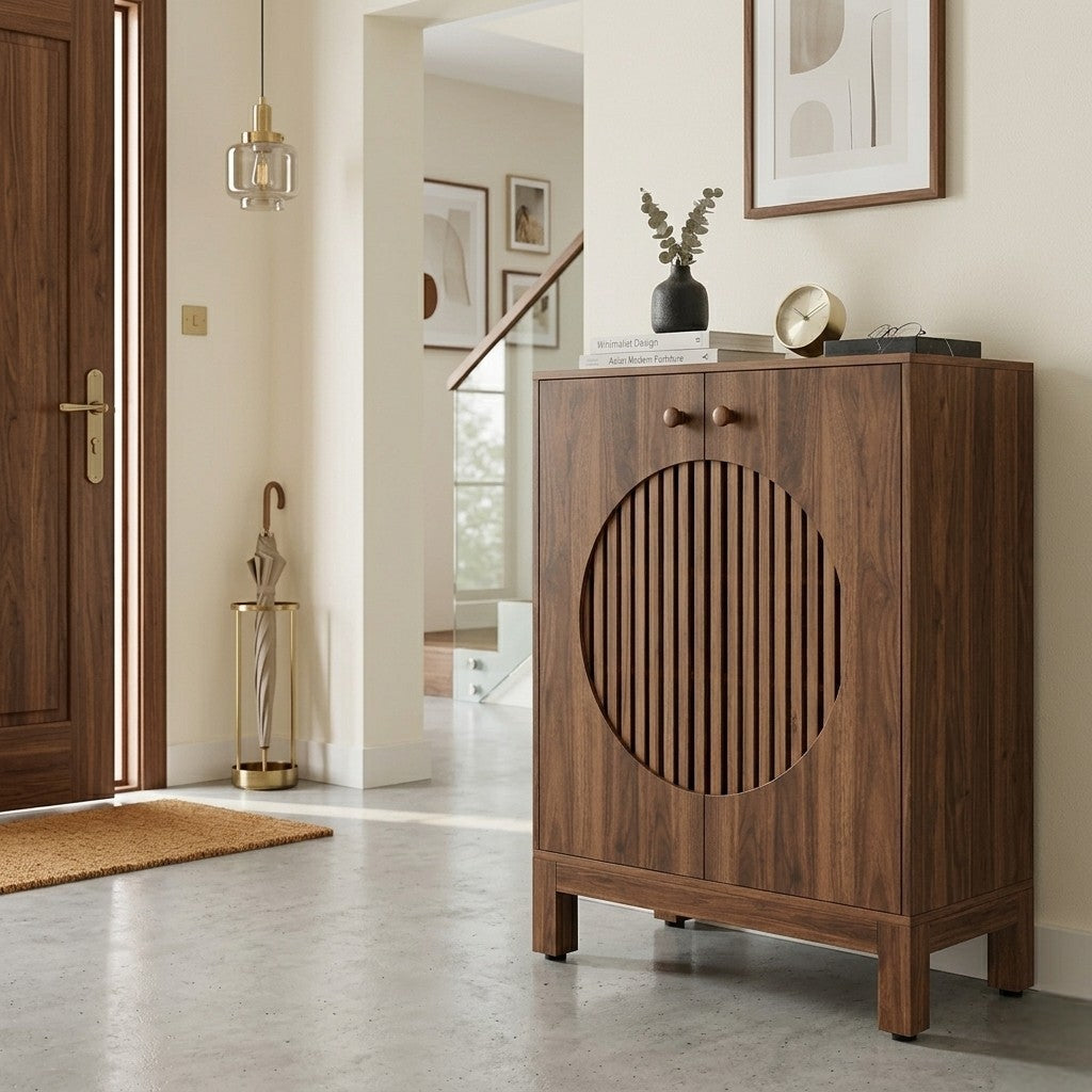 Farmhouse Wooden Sideboard Cabinet, Buffet Storage Unit with Flexible Shelving