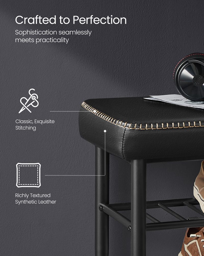 VASAGLE EKHO Collection - Shoe Bench with Metal Shelves 
