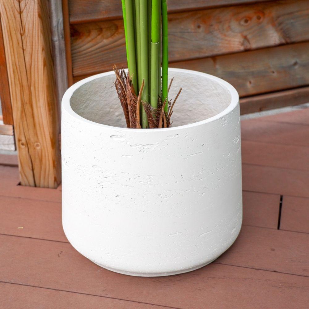 Lazaro White Cement Planter 13'' 