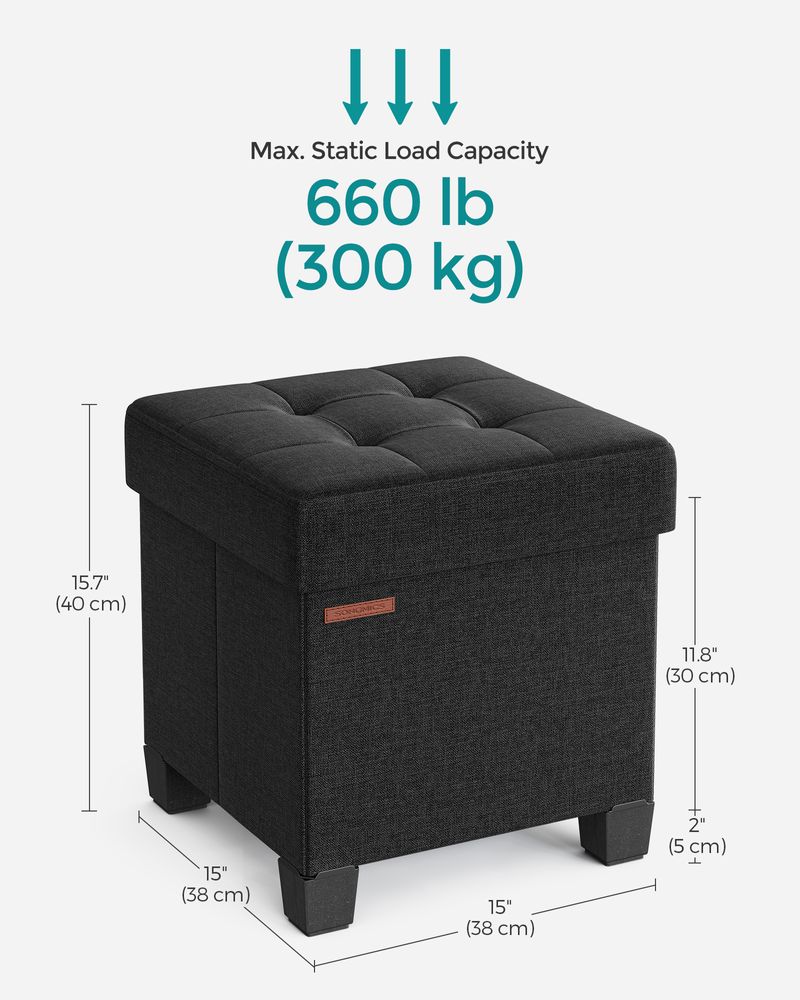 SONGMICS Small Ottoman Foot Rest with Legs 