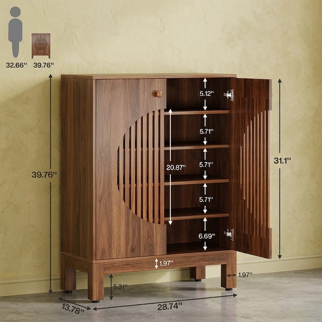 Farmhouse Wooden Sideboard Cabinet, Buffet Storage Unit with Flexible Shelving