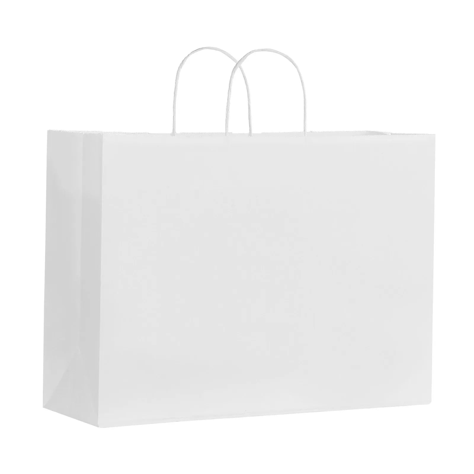 VEVOR Kraft Paper Bags with Handles – 50/100Pcs, 16 x 6 x 12 in, Large Reusable & Recycled Grocery/Party Bags – White, Brown, Black 