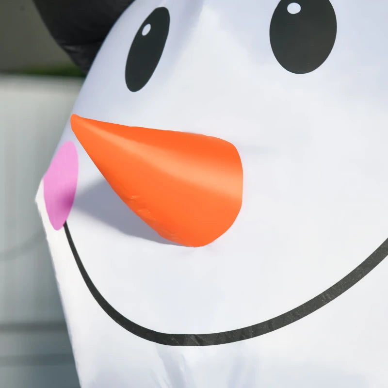 HOMCOM 4FT Inflatable Christmas Snowmen Family, LED Lighted Holiday Blow Up Decoration for Indoor & Outdoor Display 