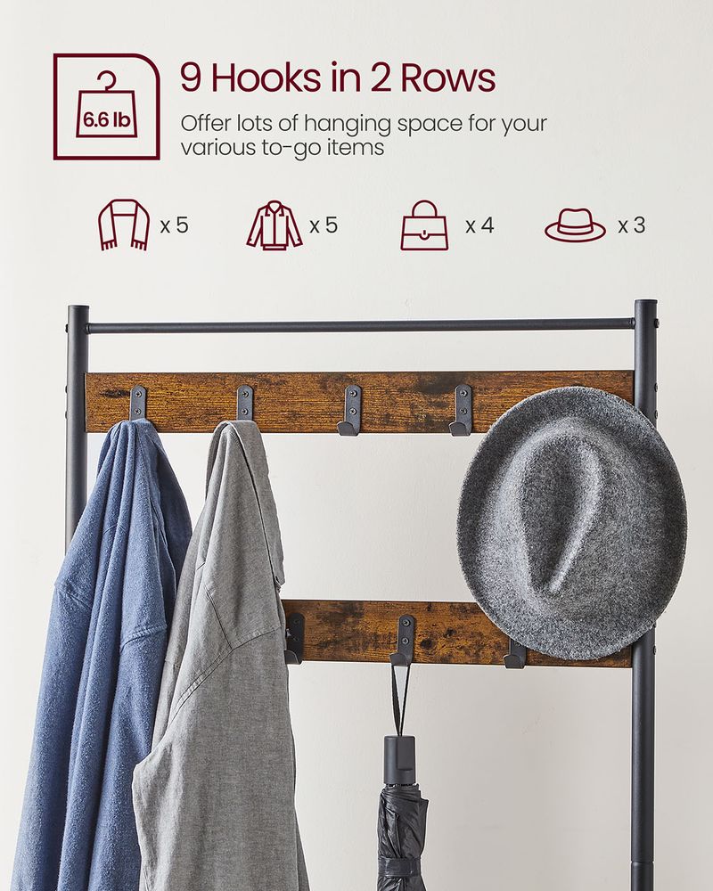 VASAGLE Coat Rack with Shoe Storage Bench 