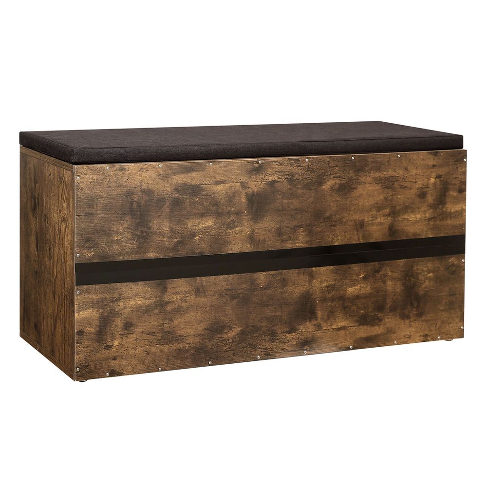 VASAGLE Shoe Bench with Cushion,15 Compartments 