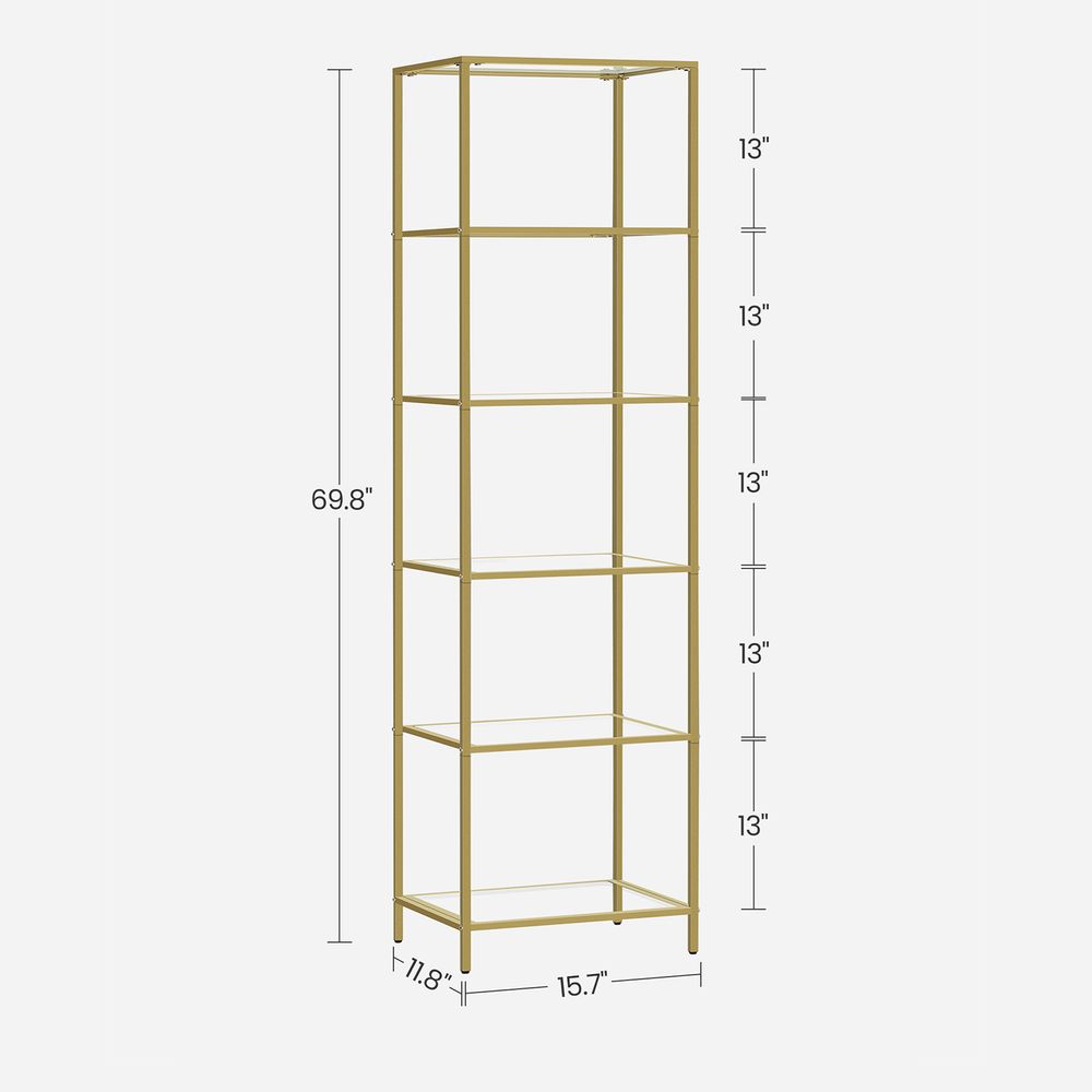 VASAGLE Bookcase, Slim Shelving Unit 