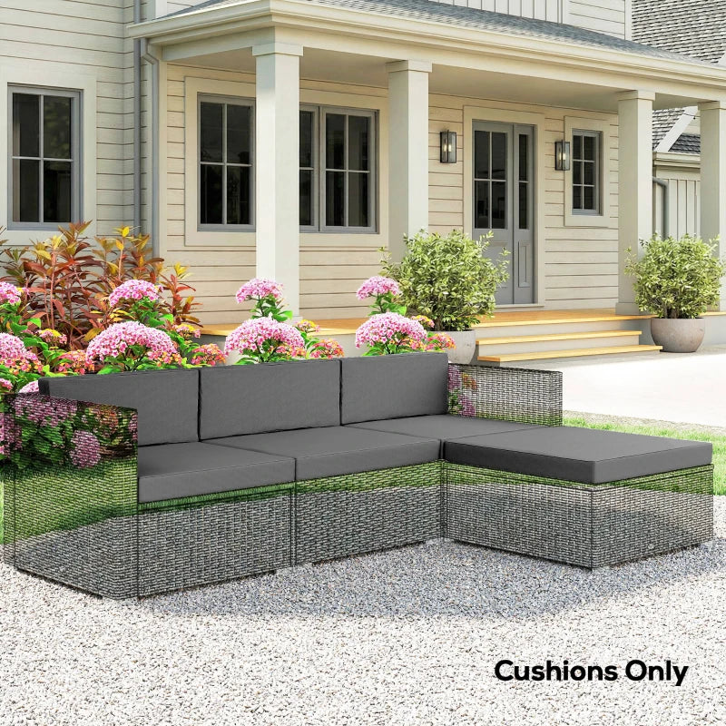 Patio Furniture Cushions Water-Repellent Outdoor Loveseat Cushion Removable Covers 23.6" x23.6", Grey
