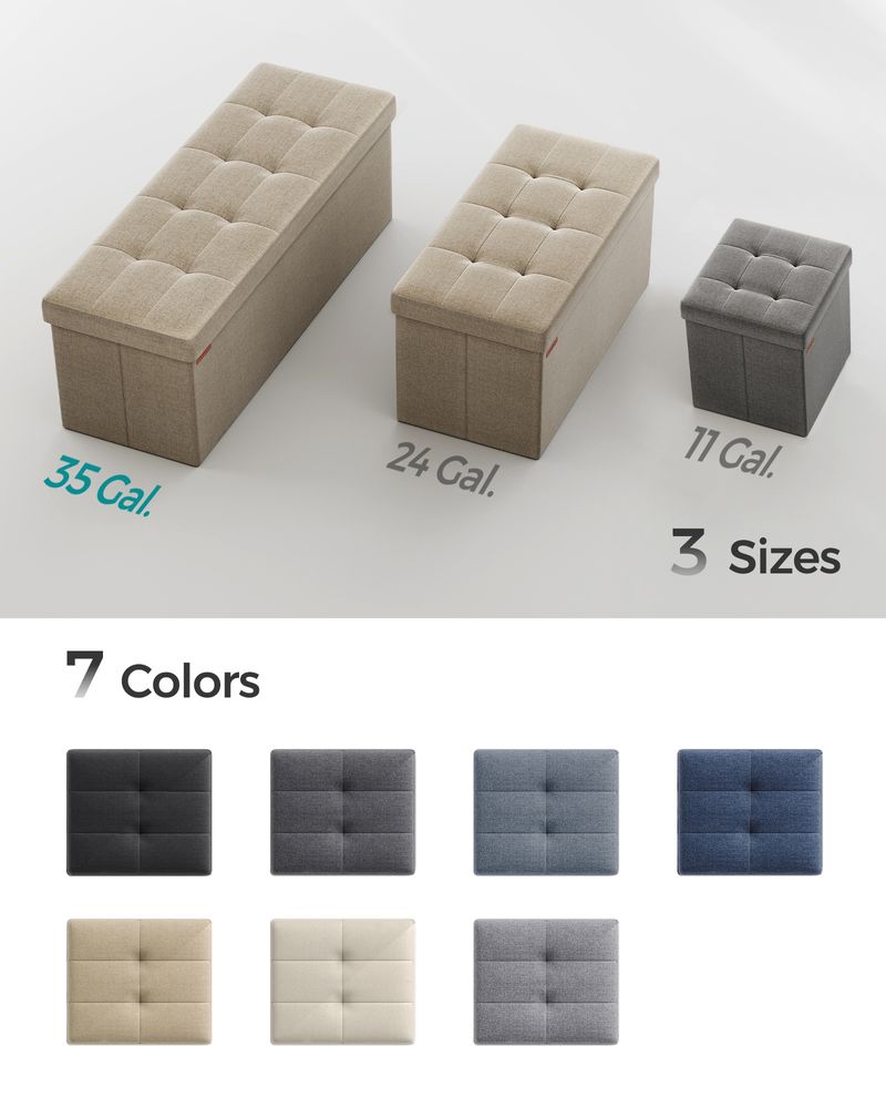 SONGMICS MAZIE Collection 43'' Folding Storage Ottoman Bench 