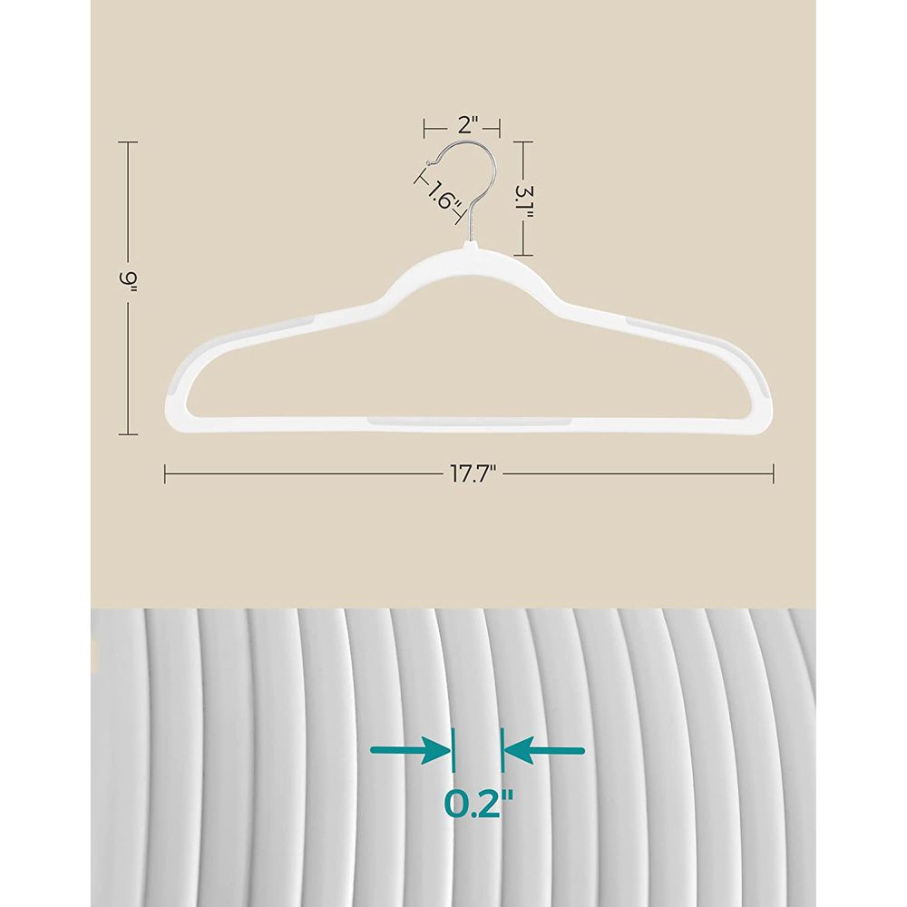 SONGMICS Pack of 50 Plastic Coat Hangers 