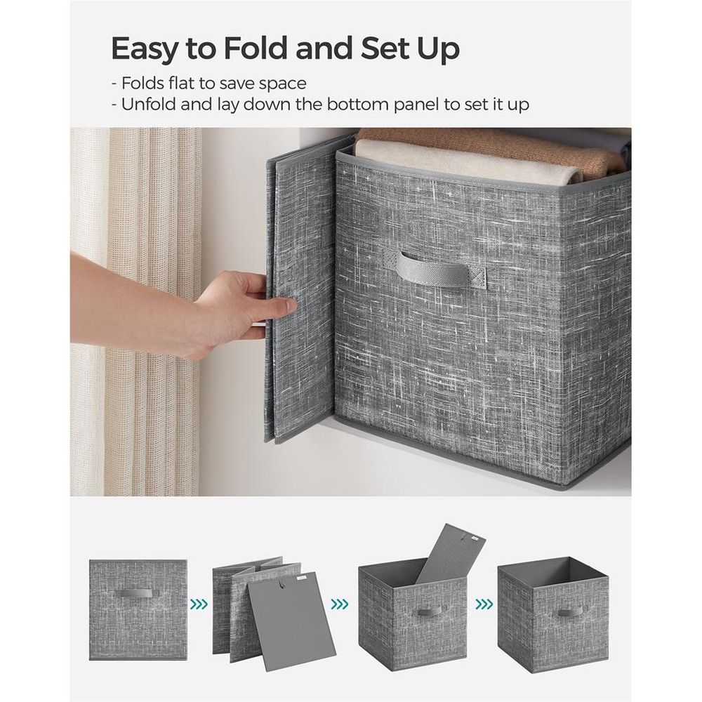 SONGMICS Non-Woven Fabric Storage Cubes with Double Handles 