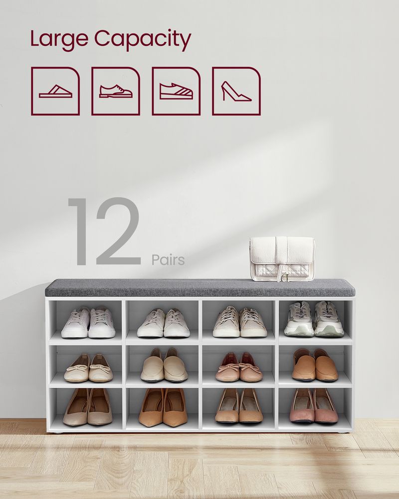 VASAGLE Shoe Bench with Cushion 