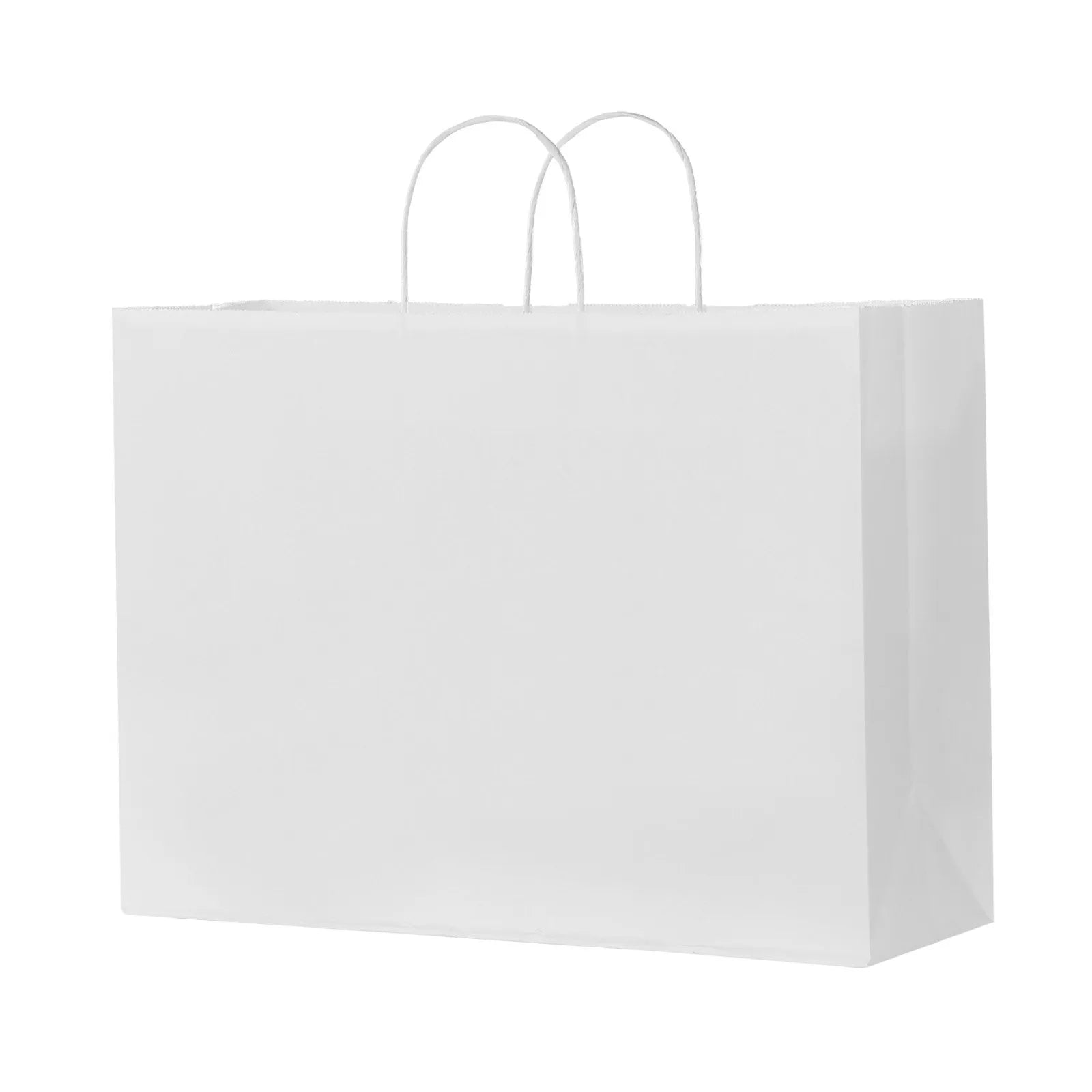 VEVOR Kraft Paper Bags with Handles – 50/100Pcs, 16 x 6 x 12 in, Large Reusable & Recycled Grocery/Party Bags – White, Brown, Black 