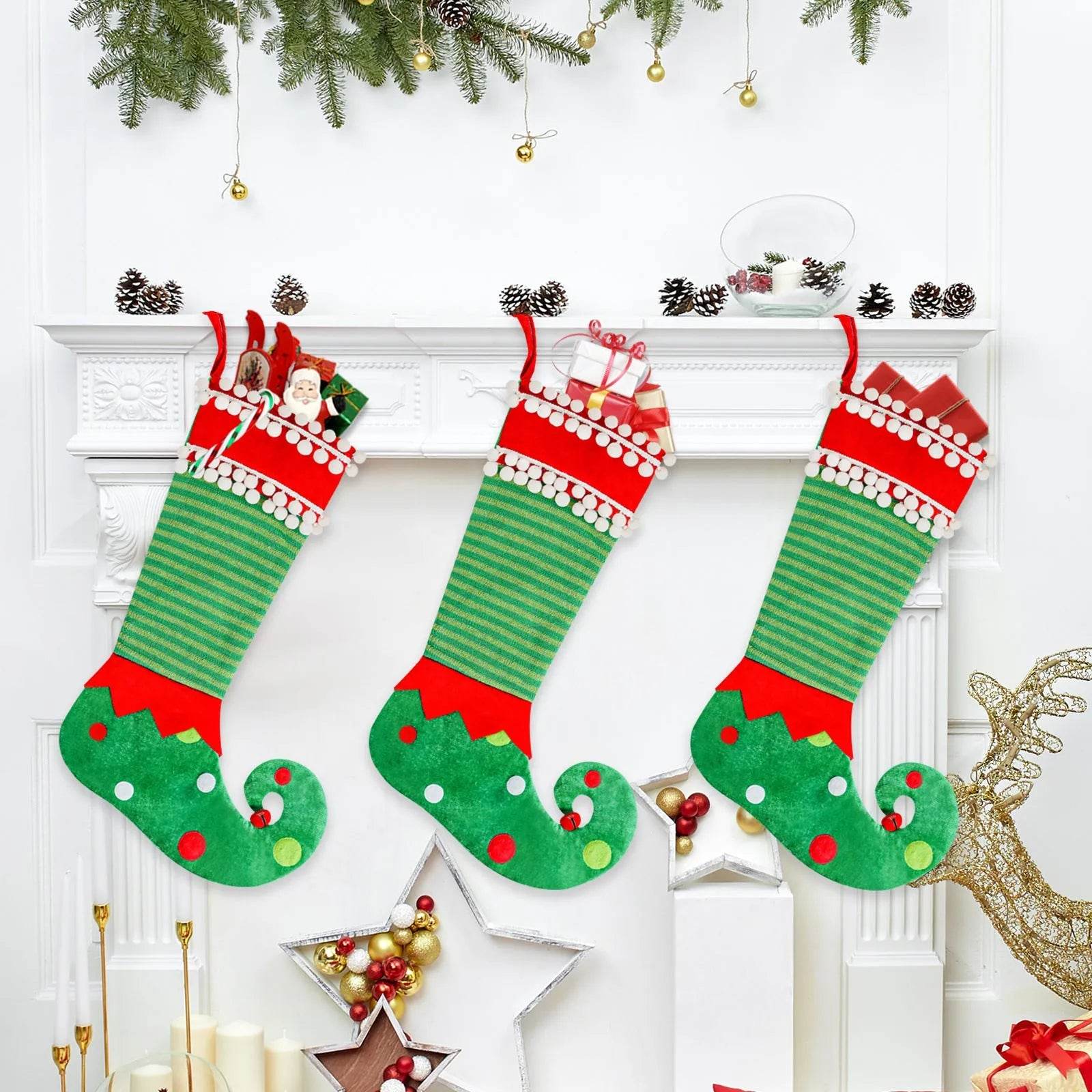 Fashion Simple Christmas Stockings Christmas Elf Decoration 