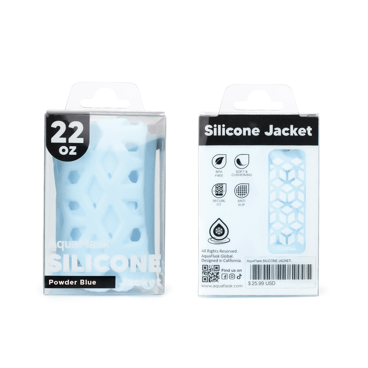 AquaFlask 22oz Silicone Sleeve – Durable, Non-Slip & Shock-Absorbing Bottle Cover 