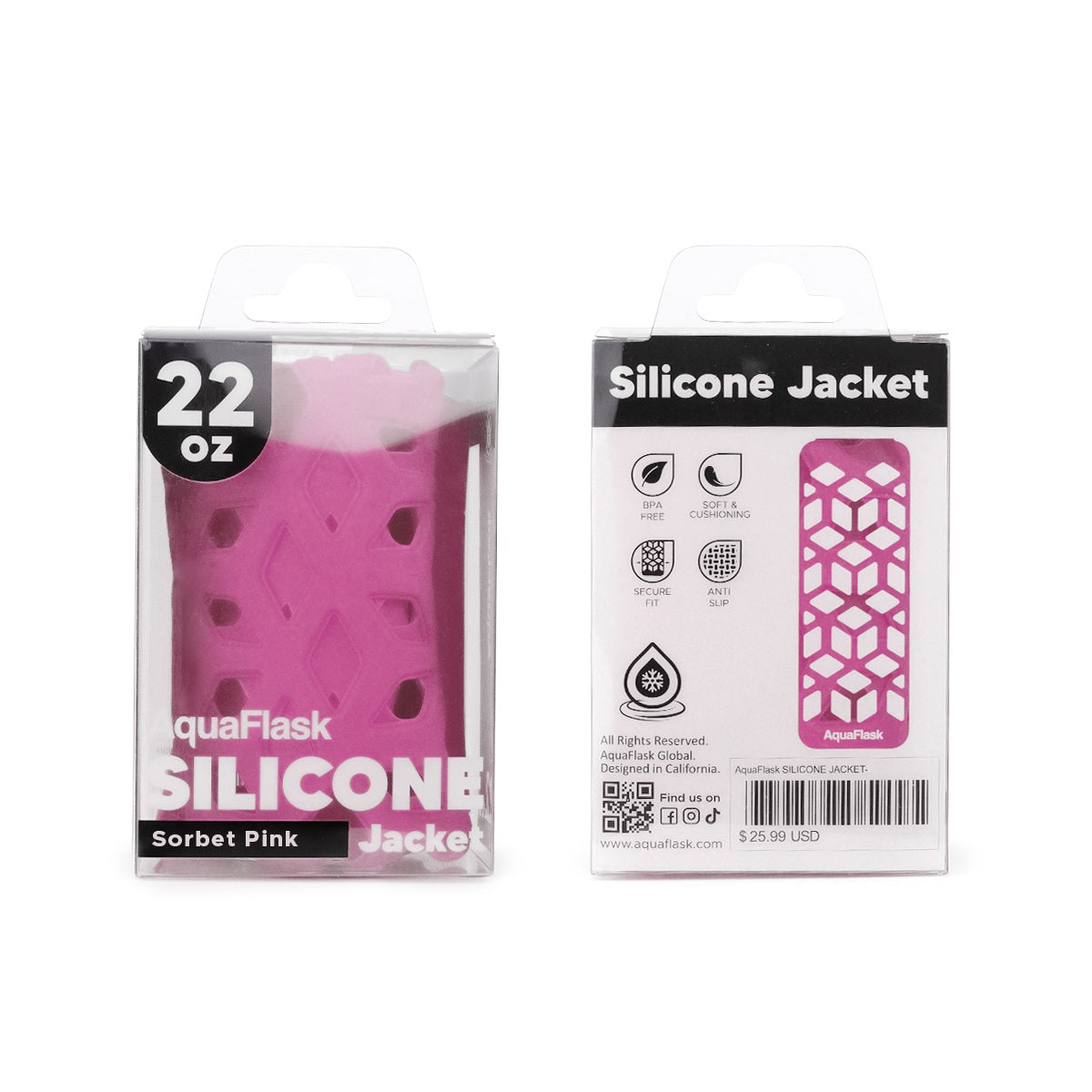 AquaFlask 22oz Silicone Sleeve – Durable, Non-Slip & Shock-Absorbing Bottle Cover 