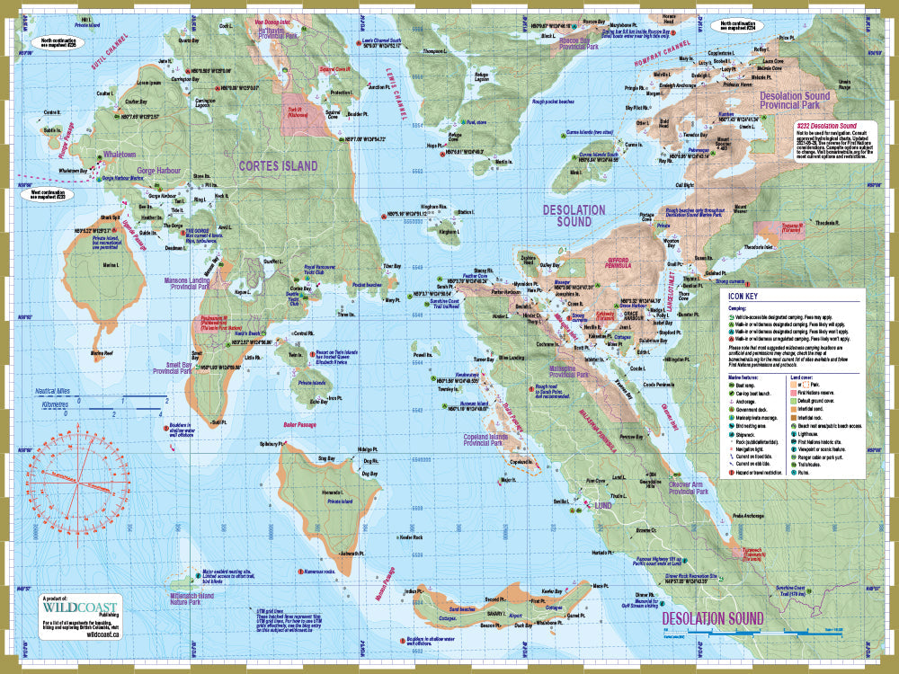 232 Desolation Sound Kayaking and Boating Map 