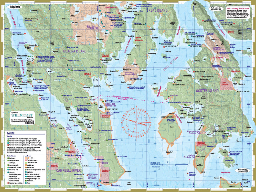 233 Discovery Islands South Kayaking and Boating Map 