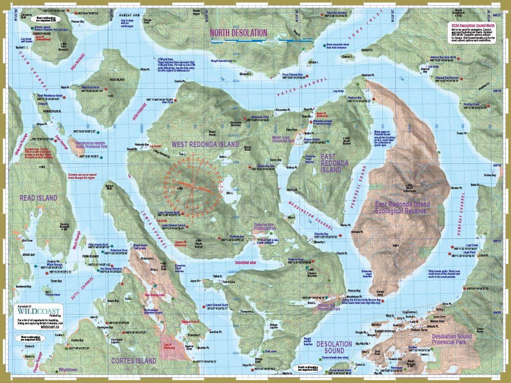 234 North Desolation Kayaking and Boating Map 