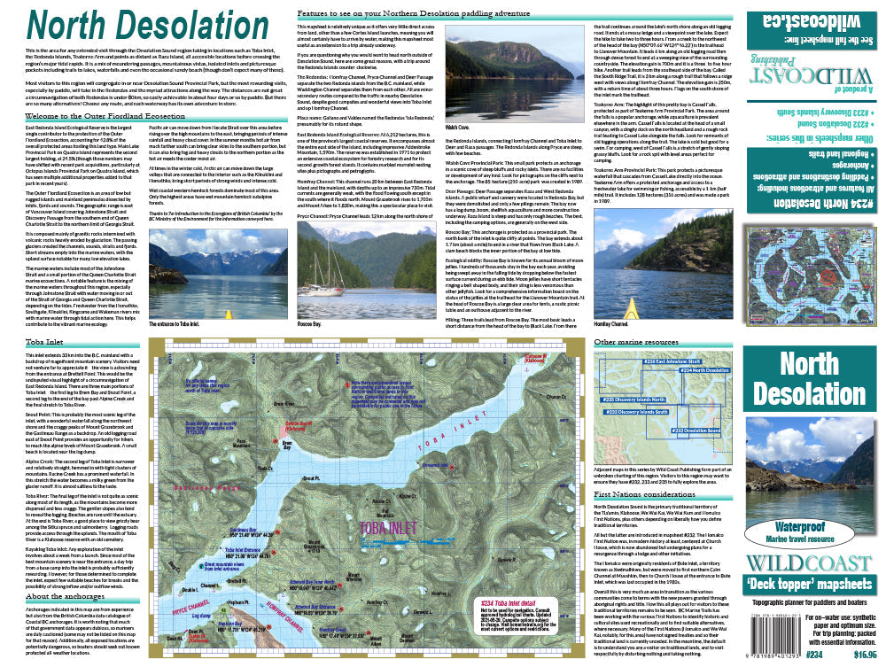234 North Desolation Kayaking and Boating Map 