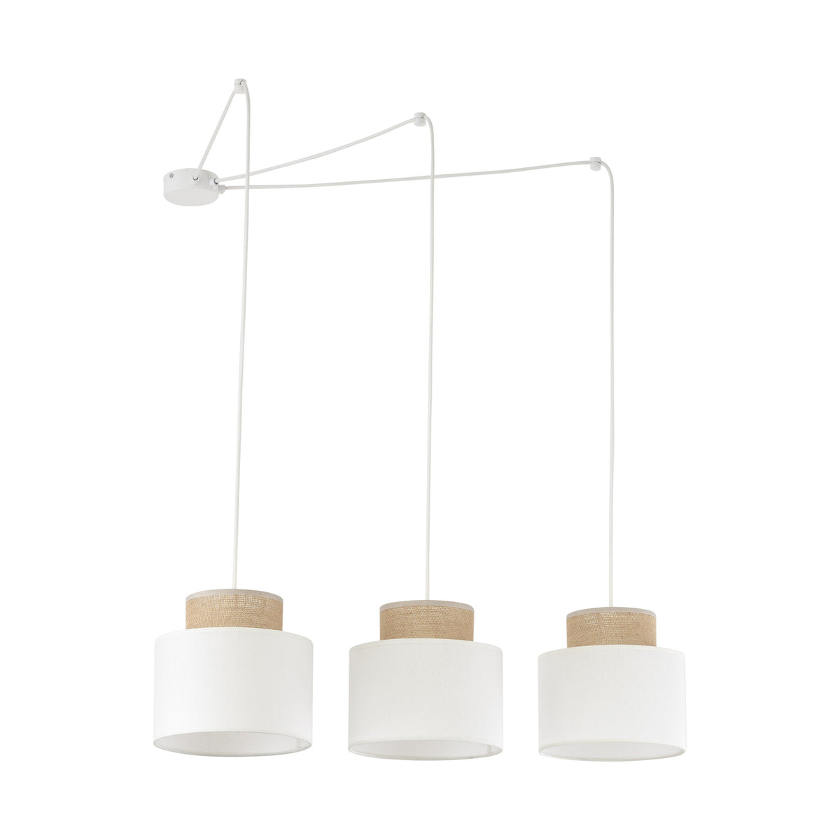 DUO White Adjustable 3-Light Pendant for Dining Table & Kitchen Island