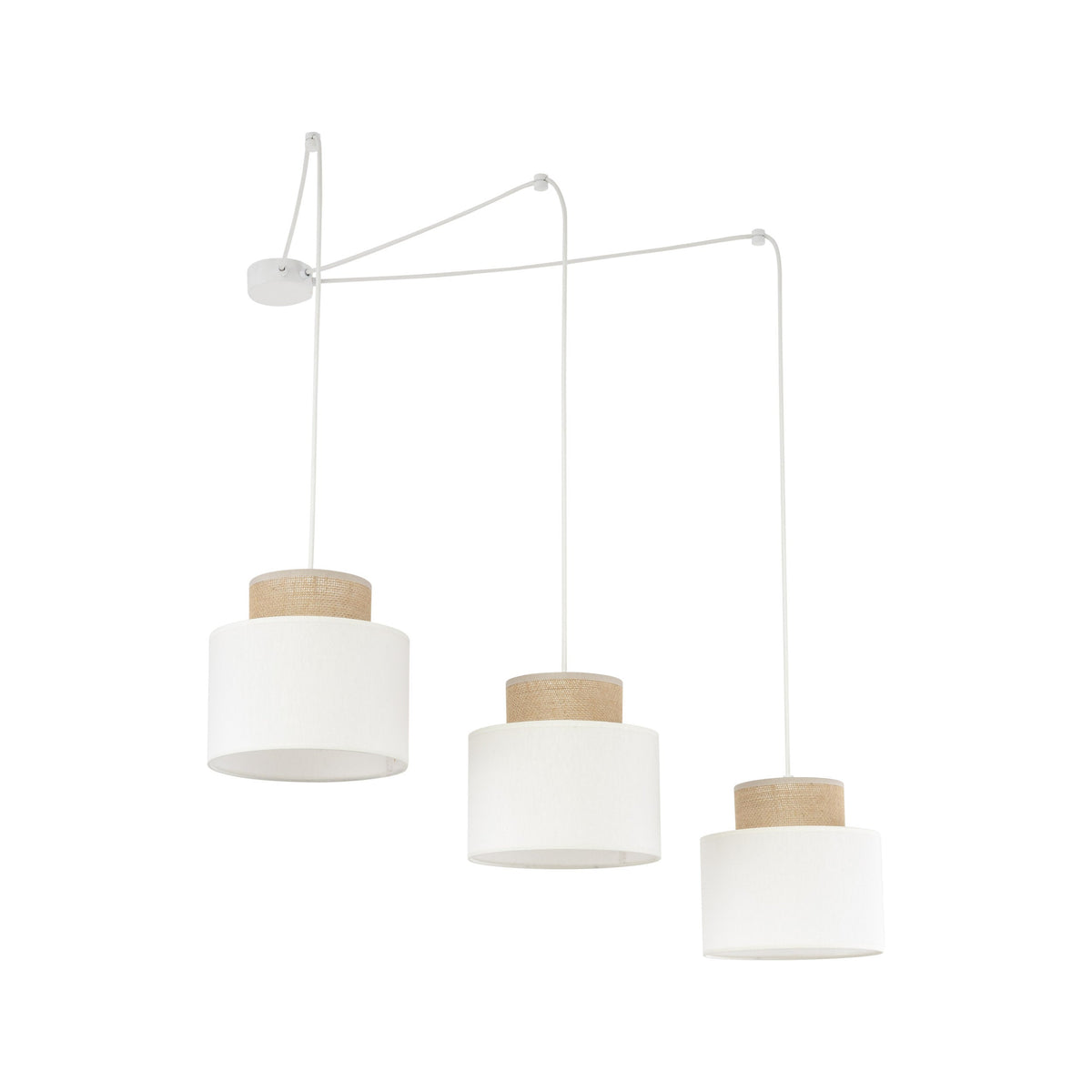 DUO White Adjustable 3-Light Pendant for Dining Table & Kitchen Island