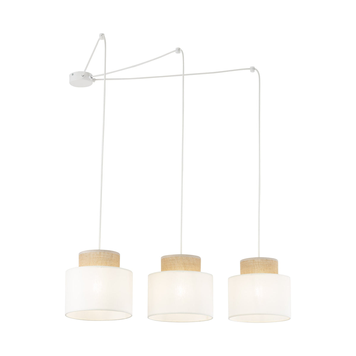 DUO White Adjustable 3-Light Pendant for Dining Table & Kitchen Island