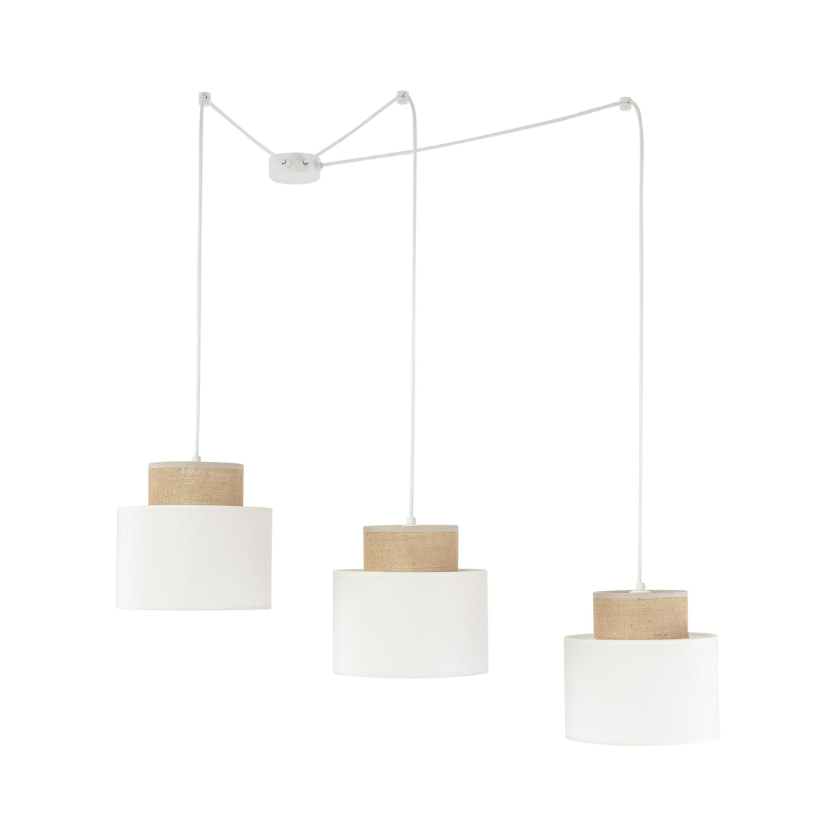 DUO White Adjustable 3-Light Pendant for Dining Table & Kitchen Island