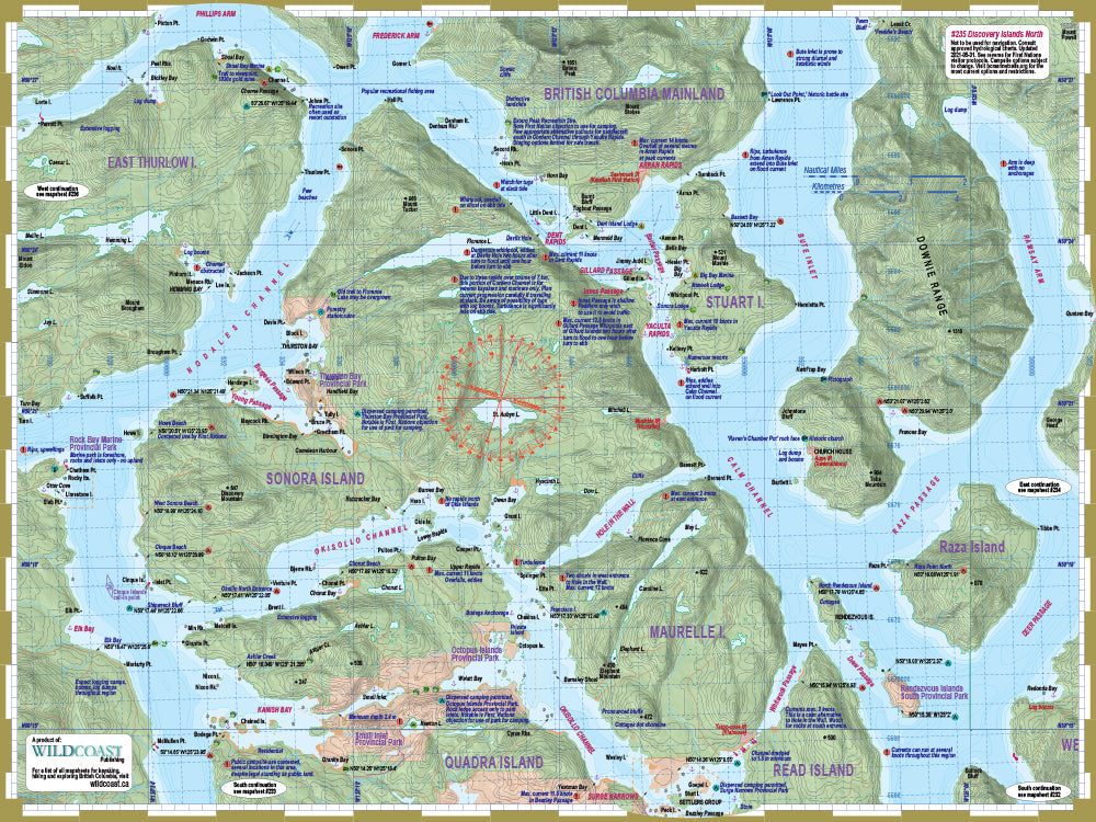 235 Discovery Islands North Kayaking and Boating Map 