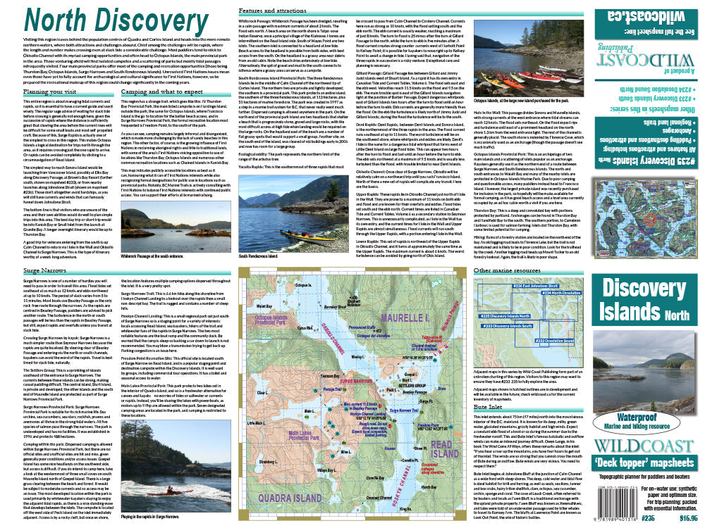 235 Discovery Islands North Kayaking and Boating Map 