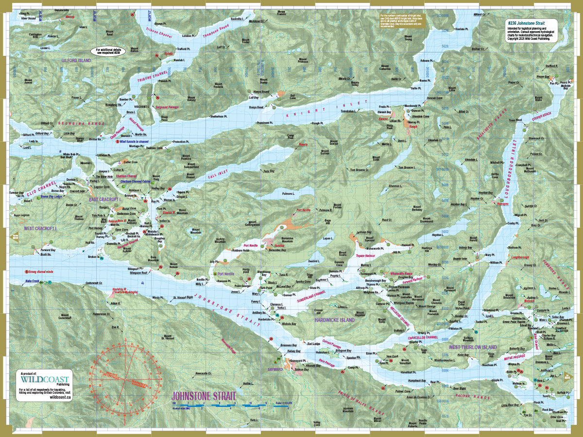 236 Johnstone Strait Kayaking and Boating Map 