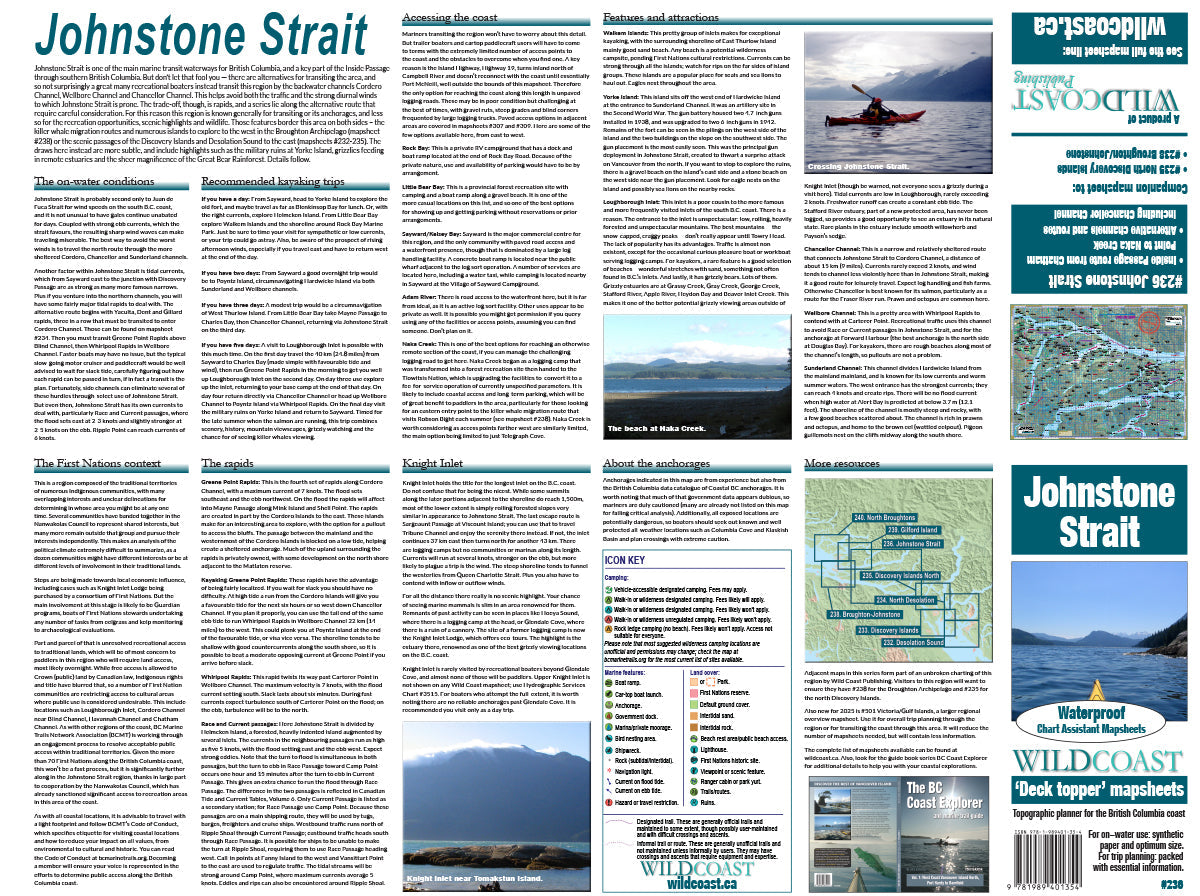 236 Johnstone Strait Kayaking and Boating Map 