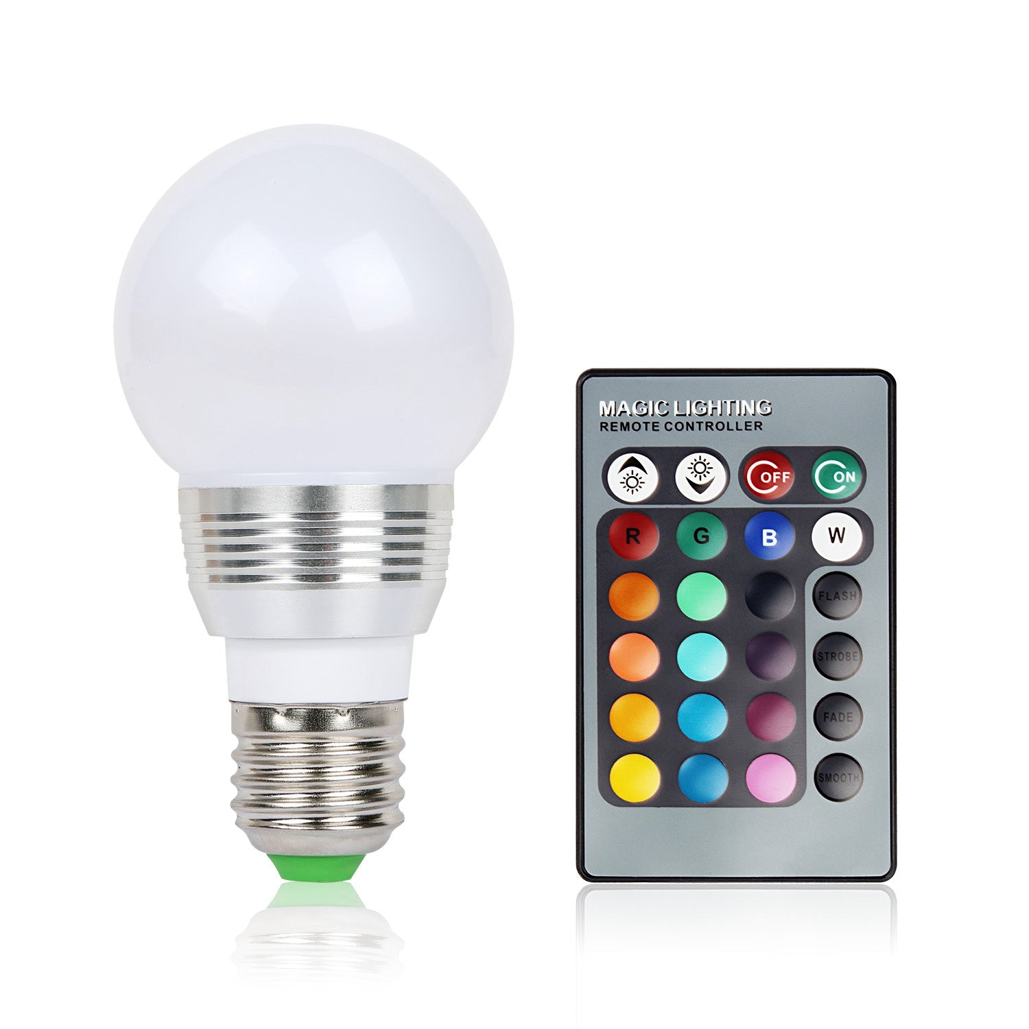 16 Colors Change LED Bulbs E27 3W RGB Dimmable Mood Lighting Lamp IR Remote Control 