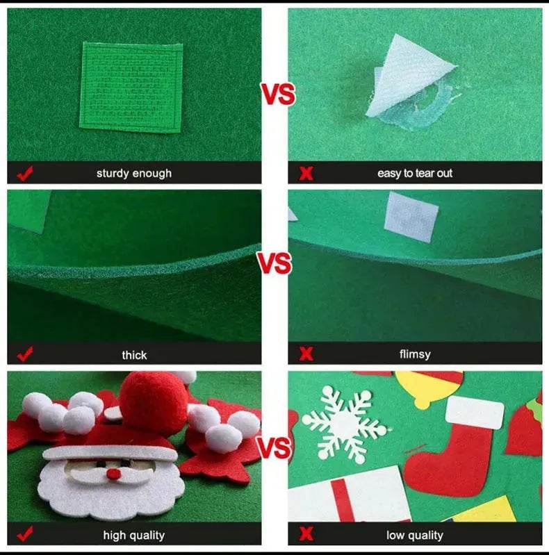 DIY Felt Christmas Tree New Year Toddler Kids Handmade Gift Toys Door Wall Hanging Ornaments Holiday Party Home Decor Set 