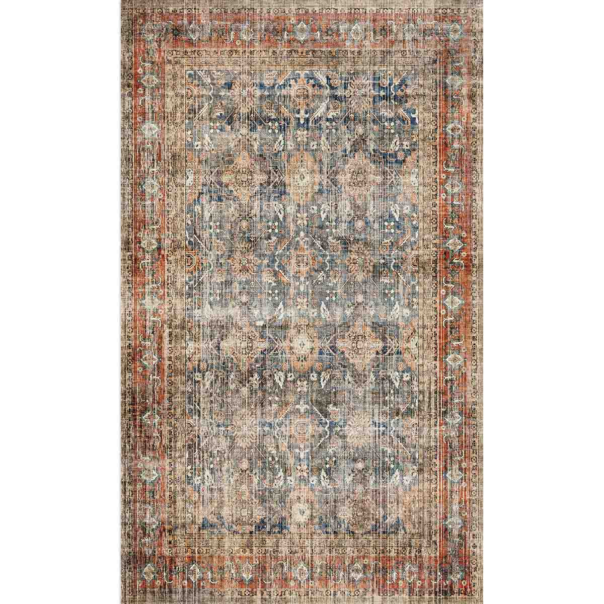 Clara Orange Blue Rug 