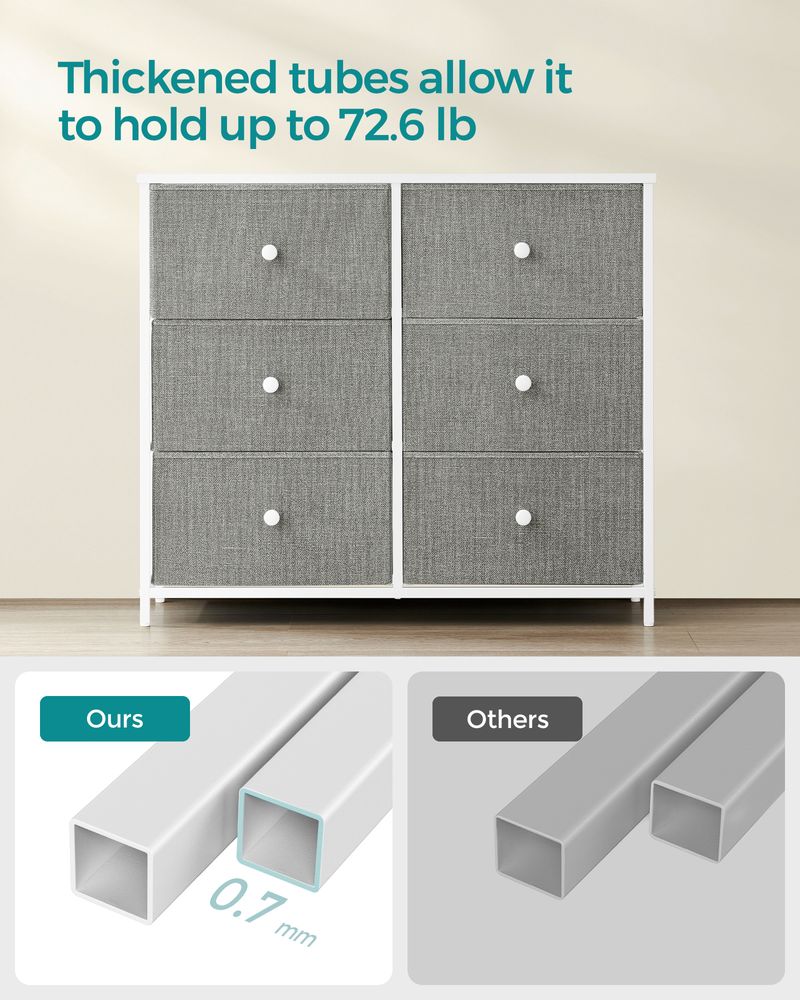 SONGMICS Closet Fabric Dresser with Metal Frame 
