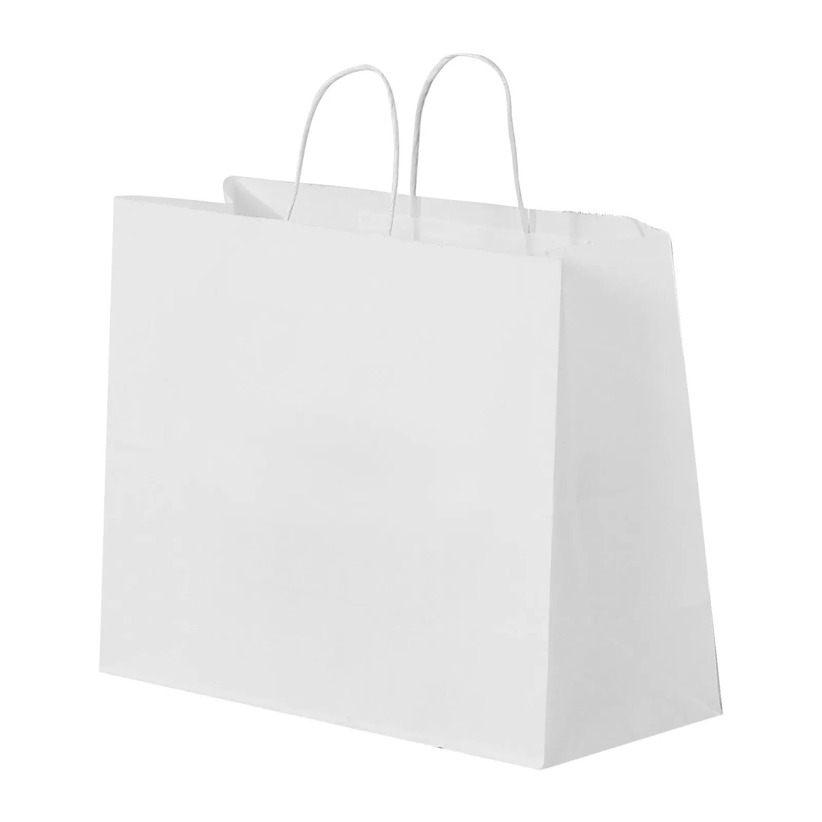 VEVOR Kraft Paper Bags with Handles – 50/100Pcs, 16 x 6 x 12 in, Large Reusable & Recycled Grocery/Party Bags – White, Brown, Black 