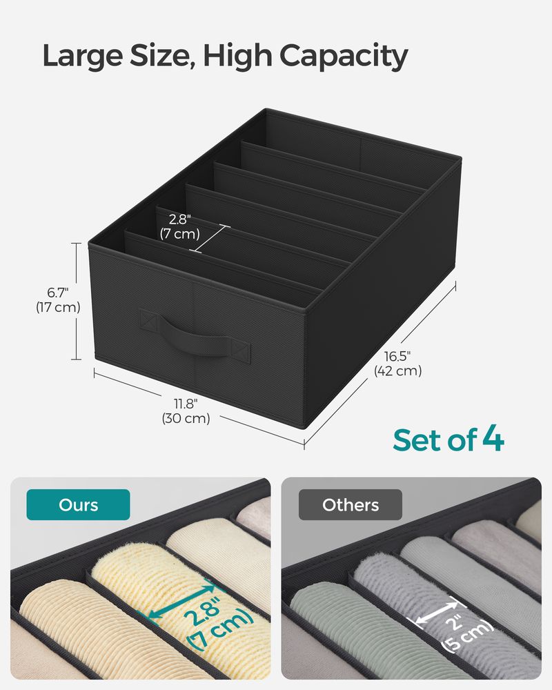SONGMICS Wardrobe Clothes Organizer with 6 Grids 