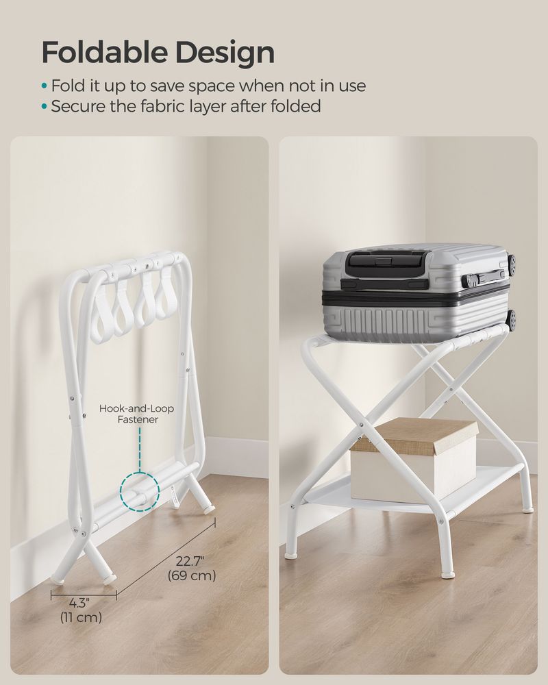 SONGMICS Black Foldable Luggage Rack 