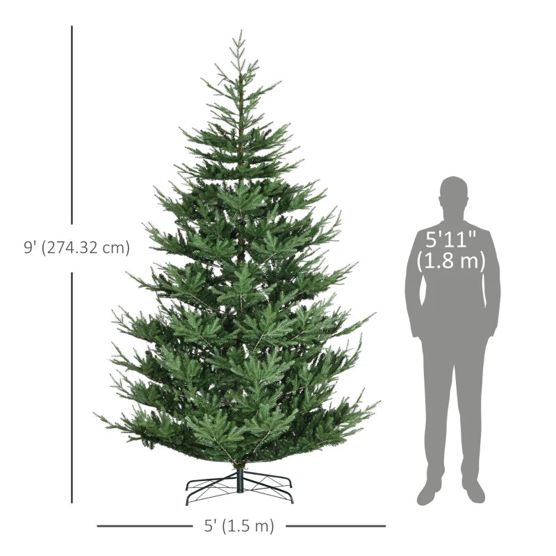 HOMCOM Artificial Christmas Tree with Metal Base, Classic Green Xmas Tree for Holiday Decoration 