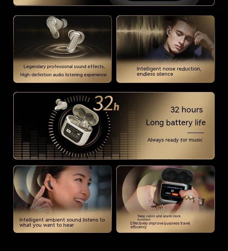 Smart Screen Noise-Cancelling Bluetooth earbuds True Wireless In-ear Headphone 