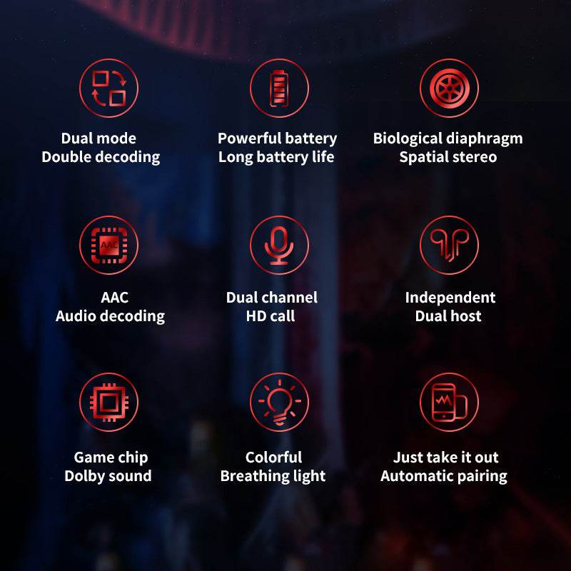 TWS Wireless Gaming Earbuds True Wireless Bluetooth earphone E-sports in-ear device low latency 