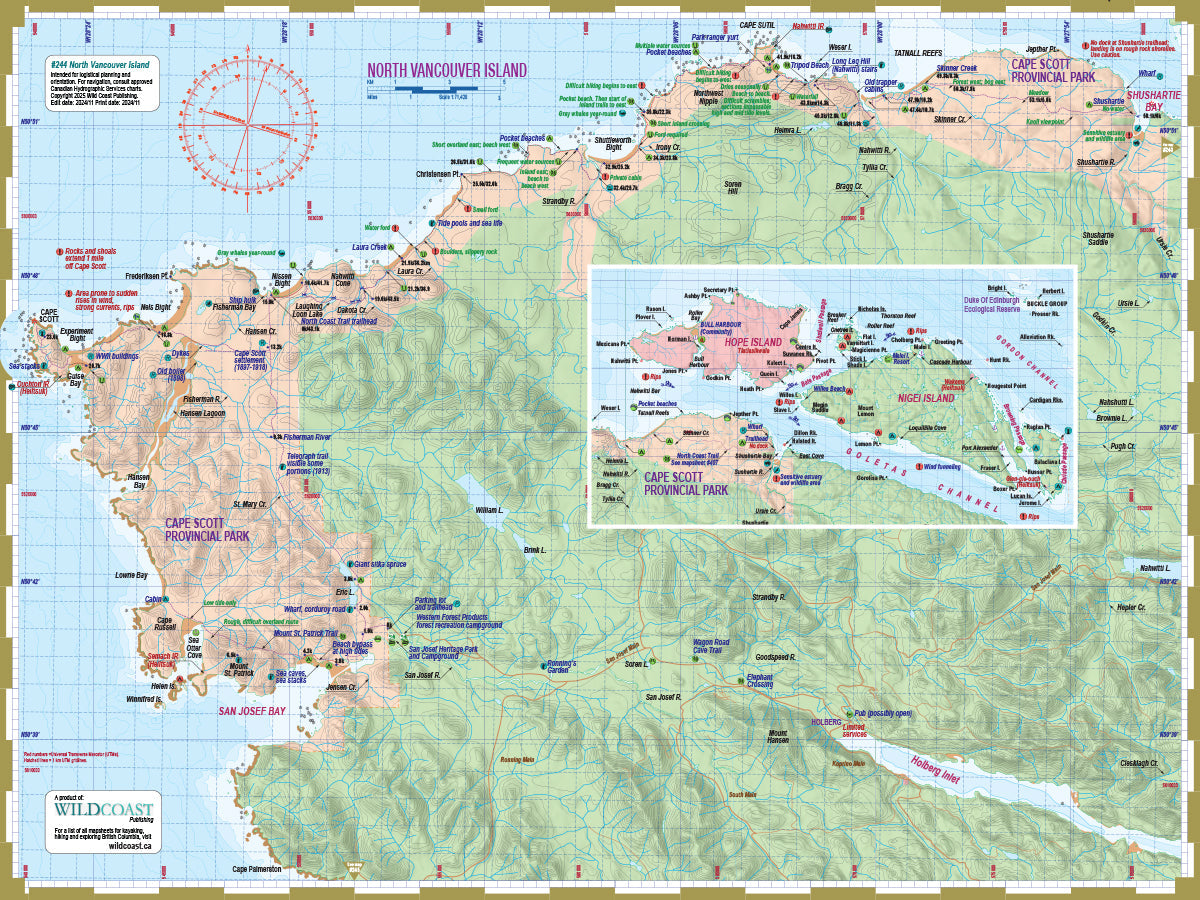 244 North Vancouver Island Kayaking and Boating Map 