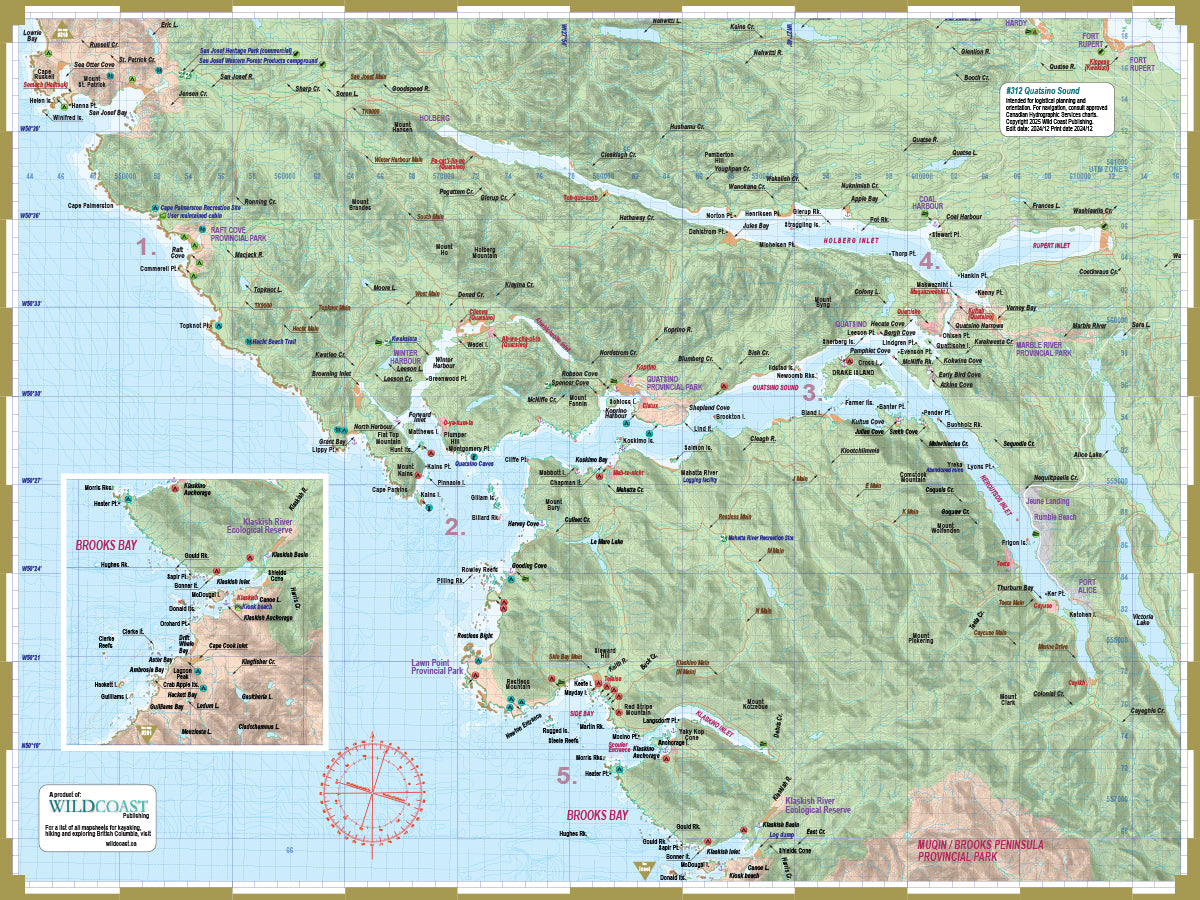 245 Quatsino/Brooks Bay Kayaking and Boating Map 
